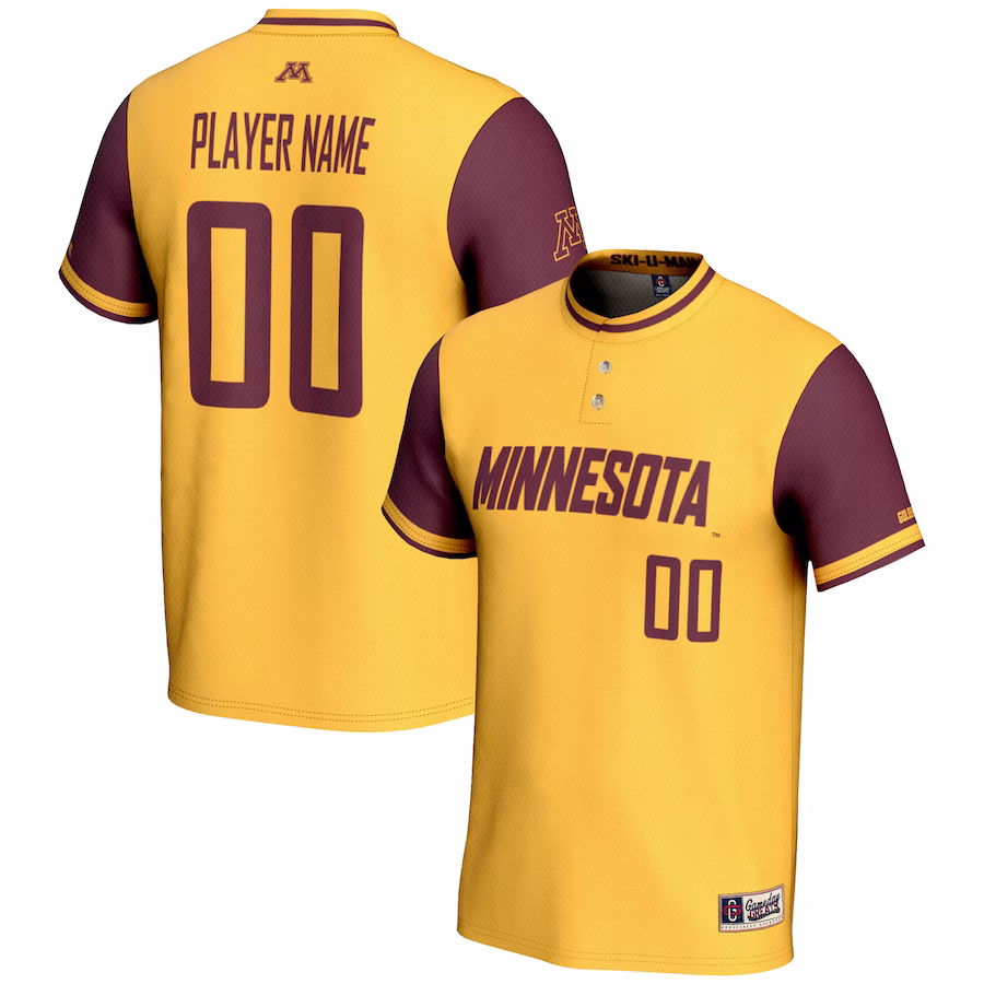 Minnesota Golden Gophers GameDay Greats Youth NIL Pick-A-Player Lightweight Softball Jersey - Gold