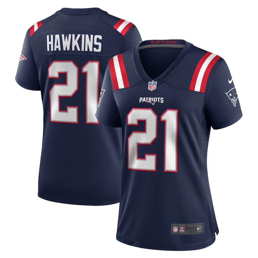 Women's New England Patriots Jaylinn Hawkins Nike Navy Game Jersey