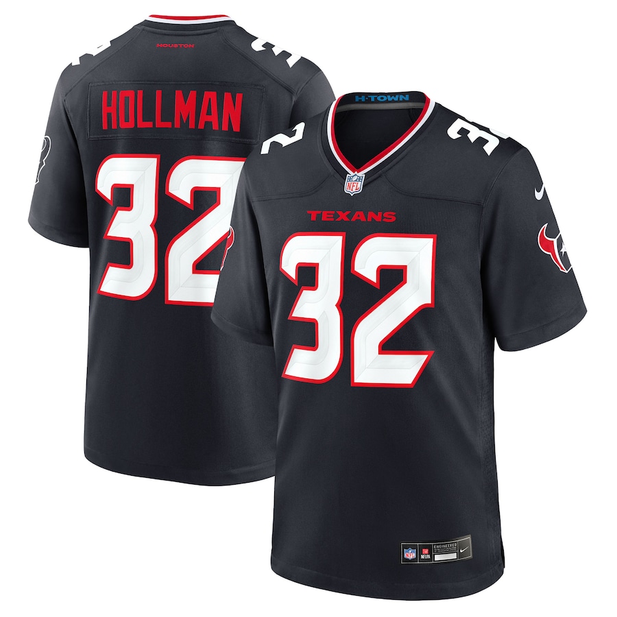 Men's Houston Texans Ka'Dar Hollman Nike Navy Team Game Jersey