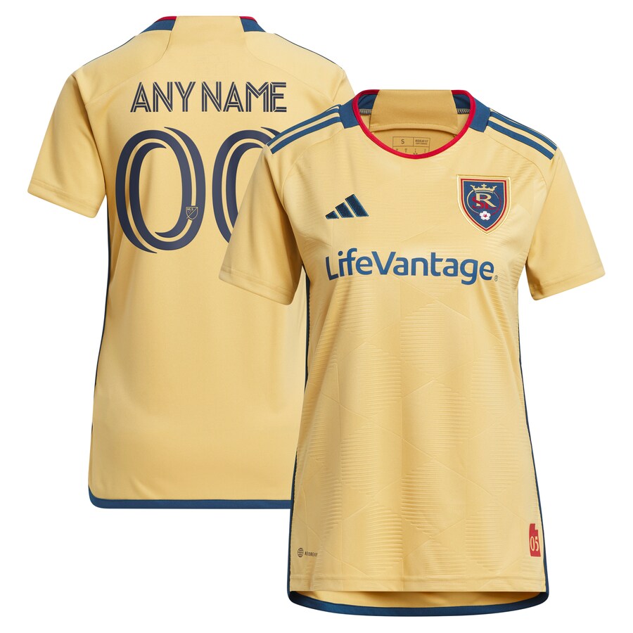 Women's Real Salt Lake adidas Gold 2023 The Beehive State Kit Replica Custom Jersey