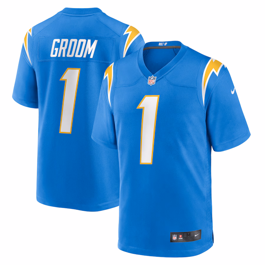 Men's Los Angeles Chargers Number 1 Groom Nike Powder Blue Game Jersey