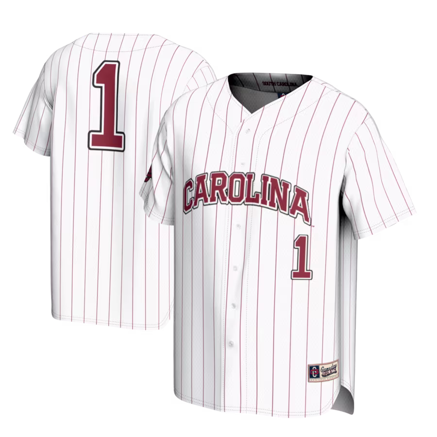 #1 South Carolina Gamecocks GameDay Greats Lightweight Baseball Fashion Jersey - White