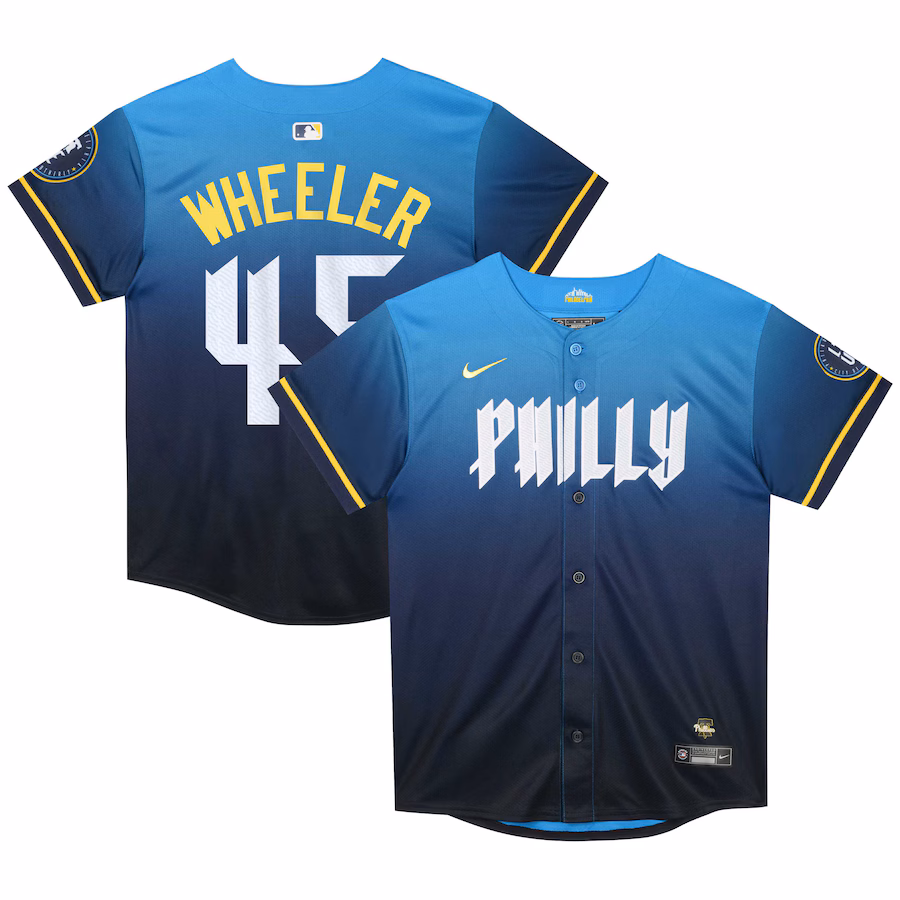 Preschool Philadelphia Phillies Zack Wheeler Nike Blue 2024 City Connect Limited Player Jersey