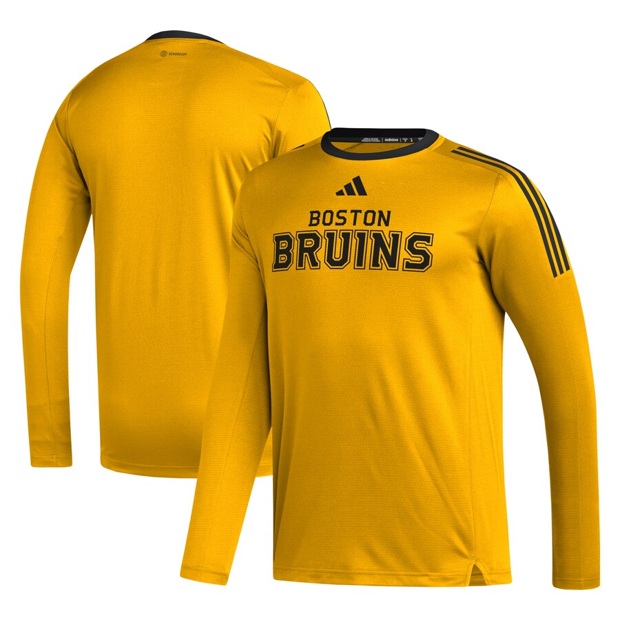 Men's Boston Bruins adidas Gold AEROREADY® Long Sleeve T-Shirt