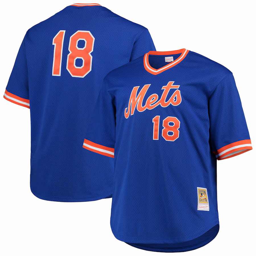Men's New York Mets Darryl Strawberry Mitchell & Ness Royal Big & Tall Cooperstown Collection Mesh Batting Practice Jersey
