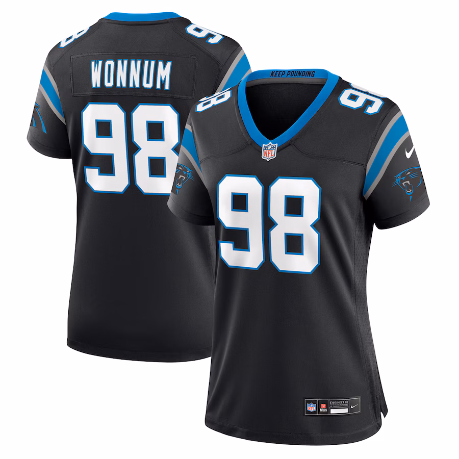 Women's Carolina Panthers D.J. Wonnum Nike Black Game Jersey