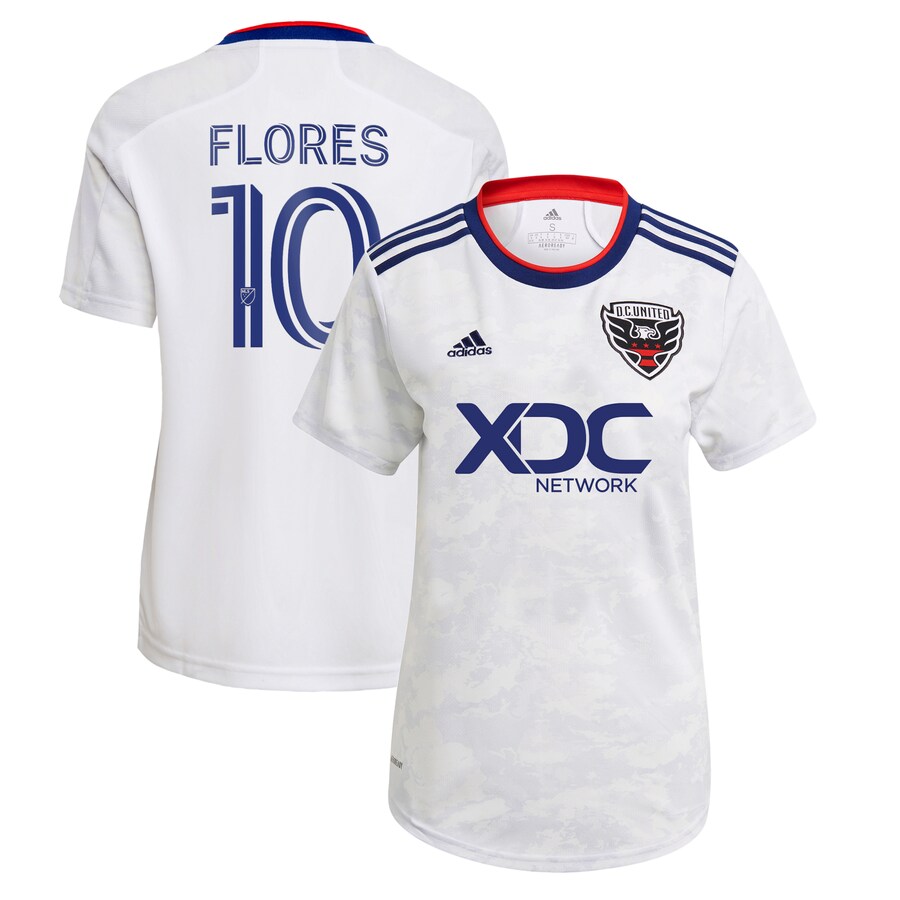 Women's D.C. United Edison Flores adidas White 2022 The Marble Replica Player Jersey
