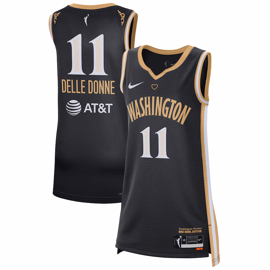 Unisex Washington Mystics Elena Delle Donne Nike Black Rebel Edition Victory Player Jersey
