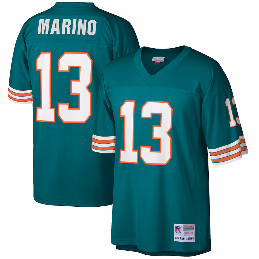 Men's Miami Dolphins Dan Marino Mitchell & Ness Aqua 1984 Retired Player Legacy Replica Jersey