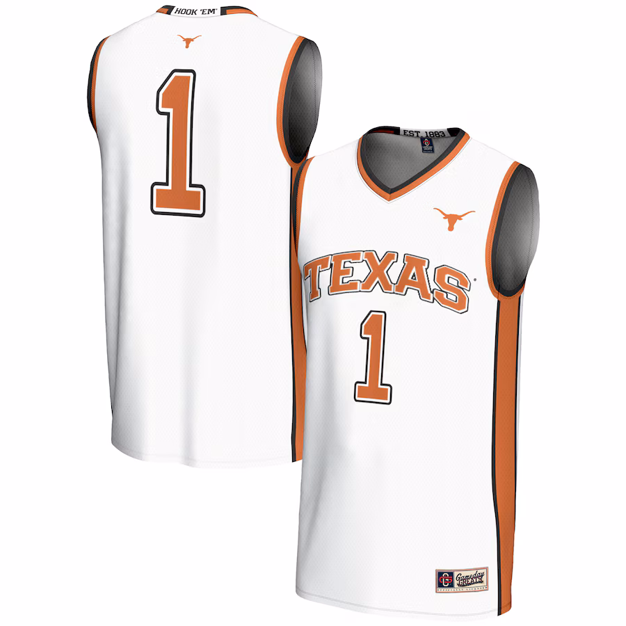 Youth GameDay Greats  White #1 Texas Longhorns Lightweight Replica Basketball Jersey