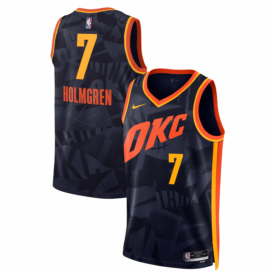 Unisex Oklahoma City Thunder Chet Holmgren Nike Navy 2023/24 Swingman Jersey - City Edition