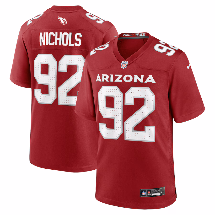 Men's Arizona Cardinals Bilal Nichols Nike Cardinal Team Game Jersey