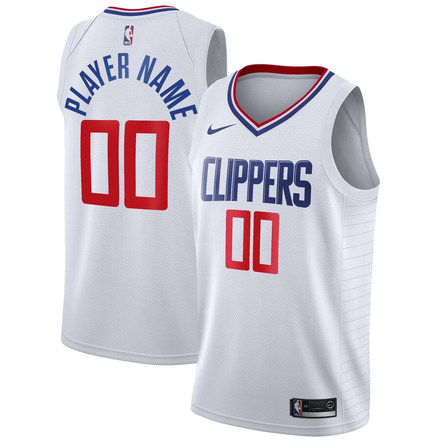 Men's LA Clippers Nike White 2020/21 Swingman Custom Jersey - Association Edition
