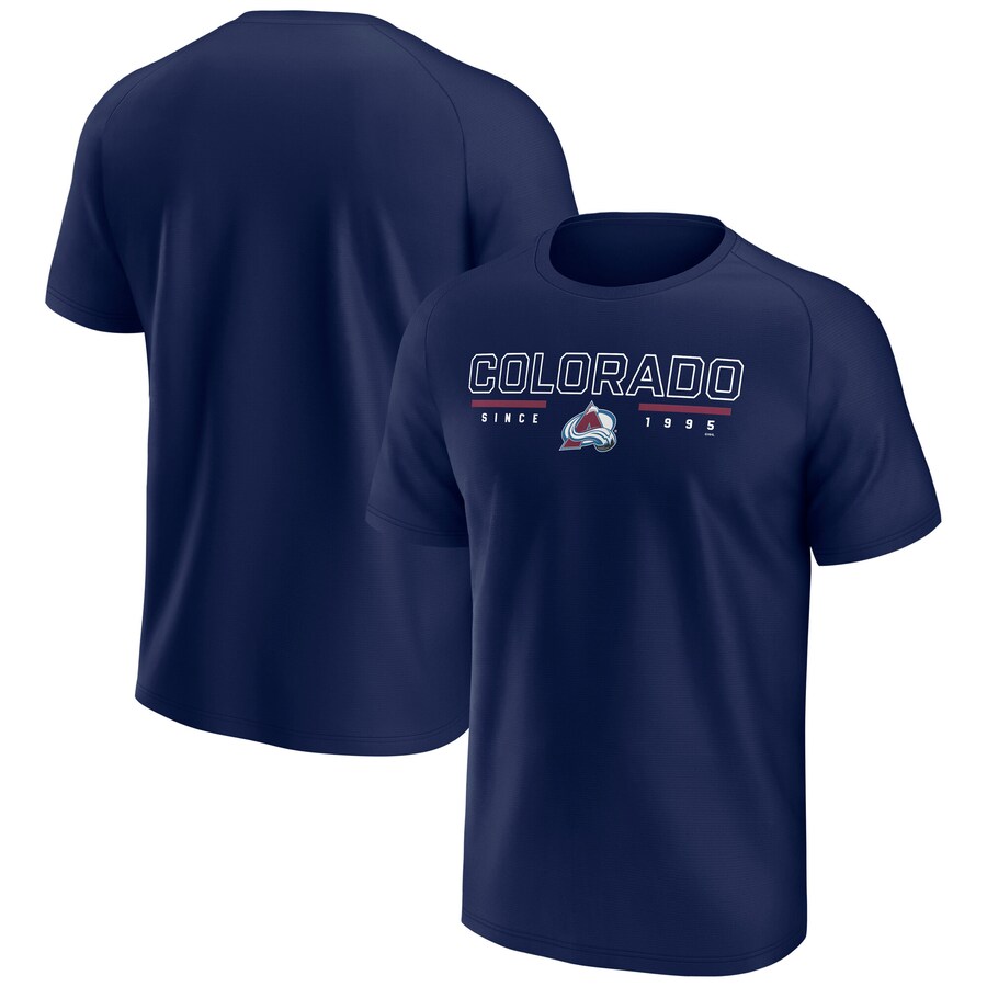 Men's Colorado Avalanche Fanatics Navy Established Raglan T-Shirt