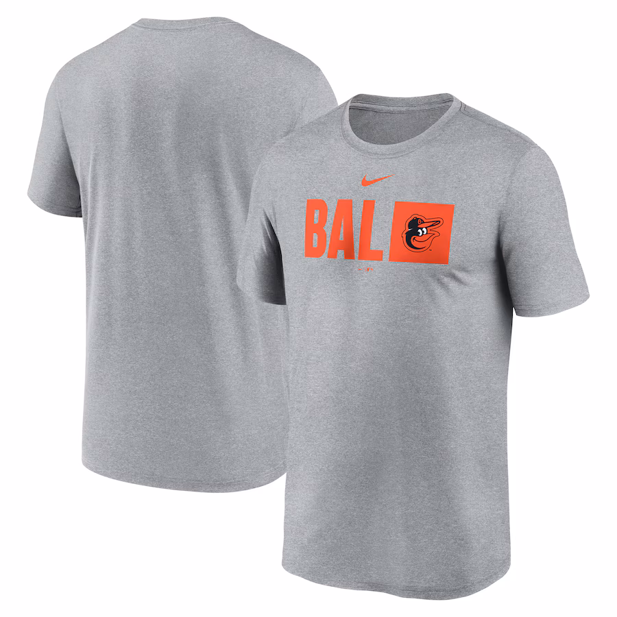 Men's Baltimore Orioles Nike Heather Gray Tricode Legend T-Shirt