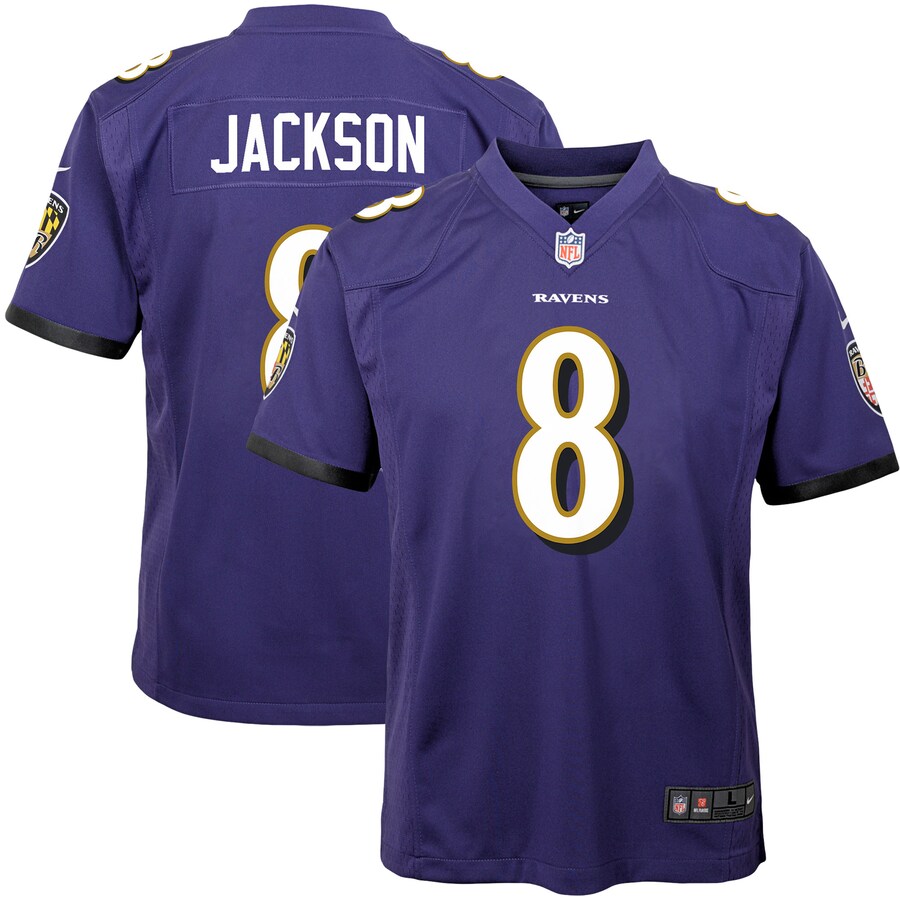 Youth Baltimore Ravens Lamar Jackson Nike Purple Alternate Game Jersey