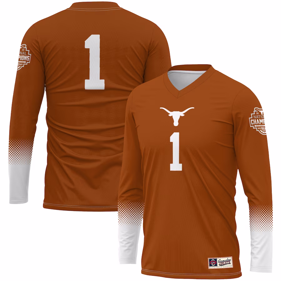 #1 Texas Longhorns GameDay Greats Youth 2023 NCAA Women's Volleyball National Champions Fashion Jersey - Texas Orange