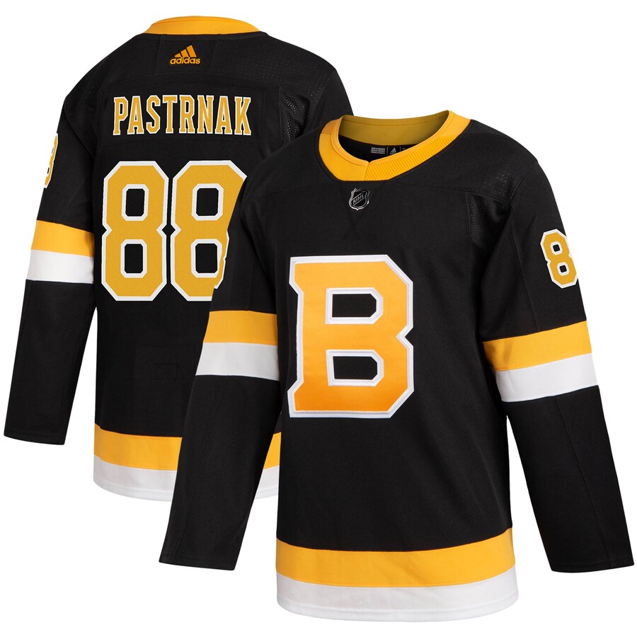 Men's Boston Bruins David Pastrnak adidas Black Alternate Authentic Player Jersey