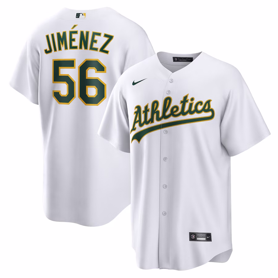 Men's Oakland Athletics Dany Jiménez Nike White Home  Replica Player Jersey