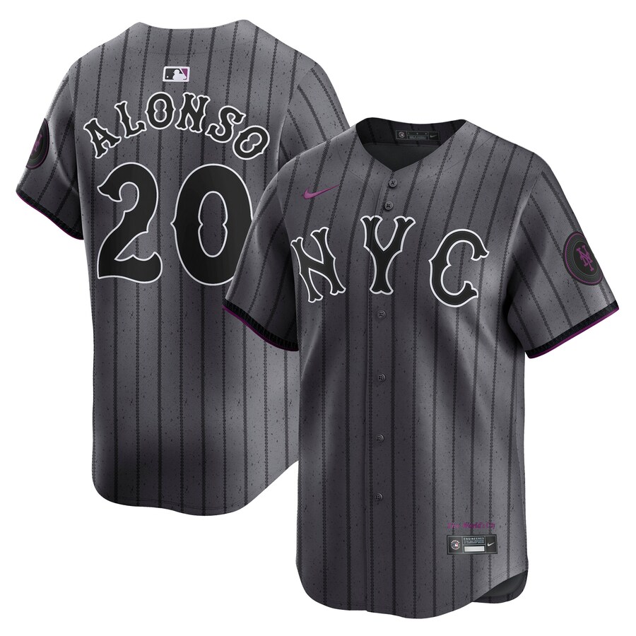 Men's New York Mets Pete Alonso Nike Gray City Connect Limited Player Jersey