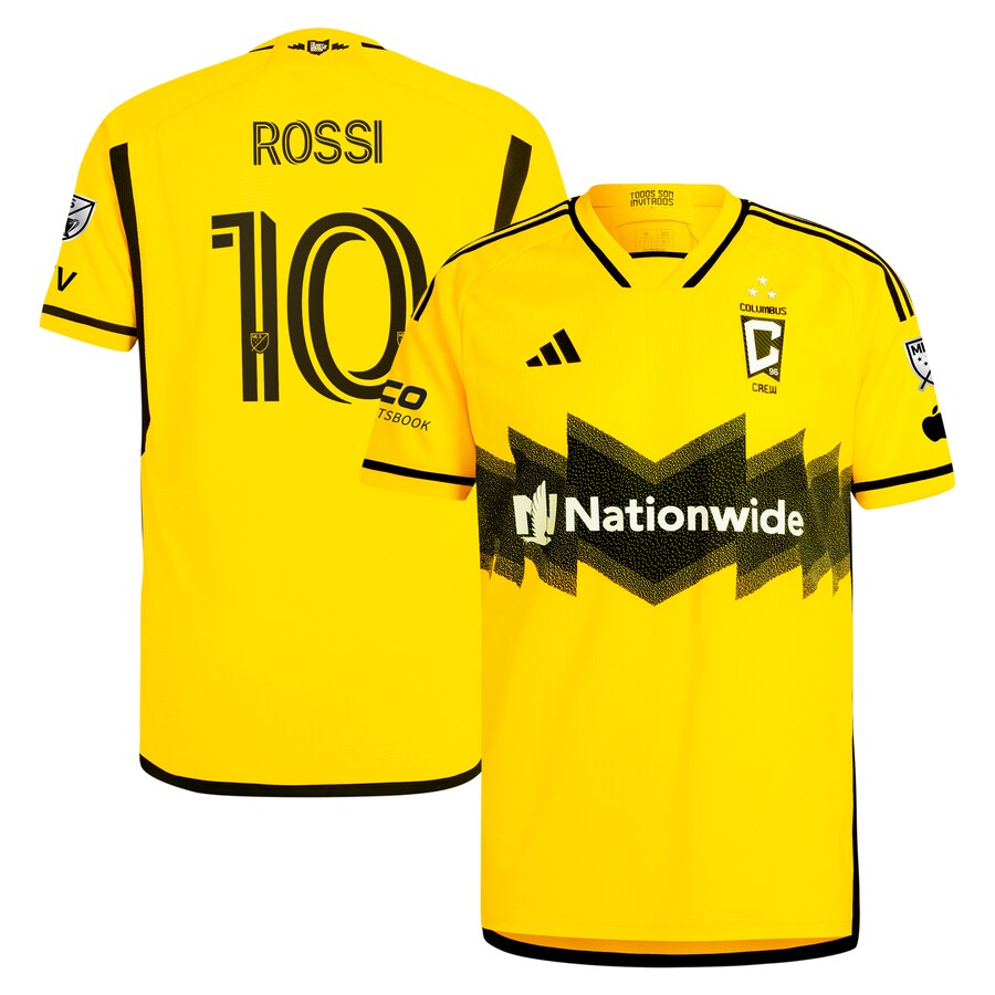 Men's Columbus Crew Diego Rossi adidas Yellow 2024 The Home Kit Authentic Player Jersey