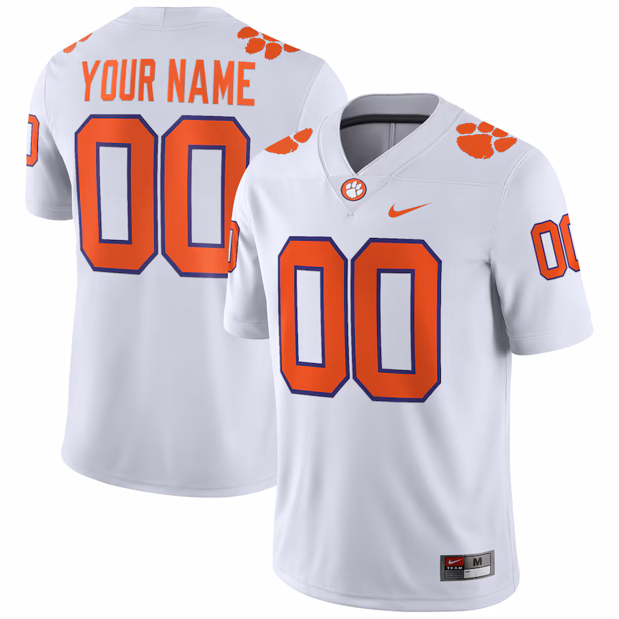 Clemson Tigers Nike Custom Football Game Jersey - White