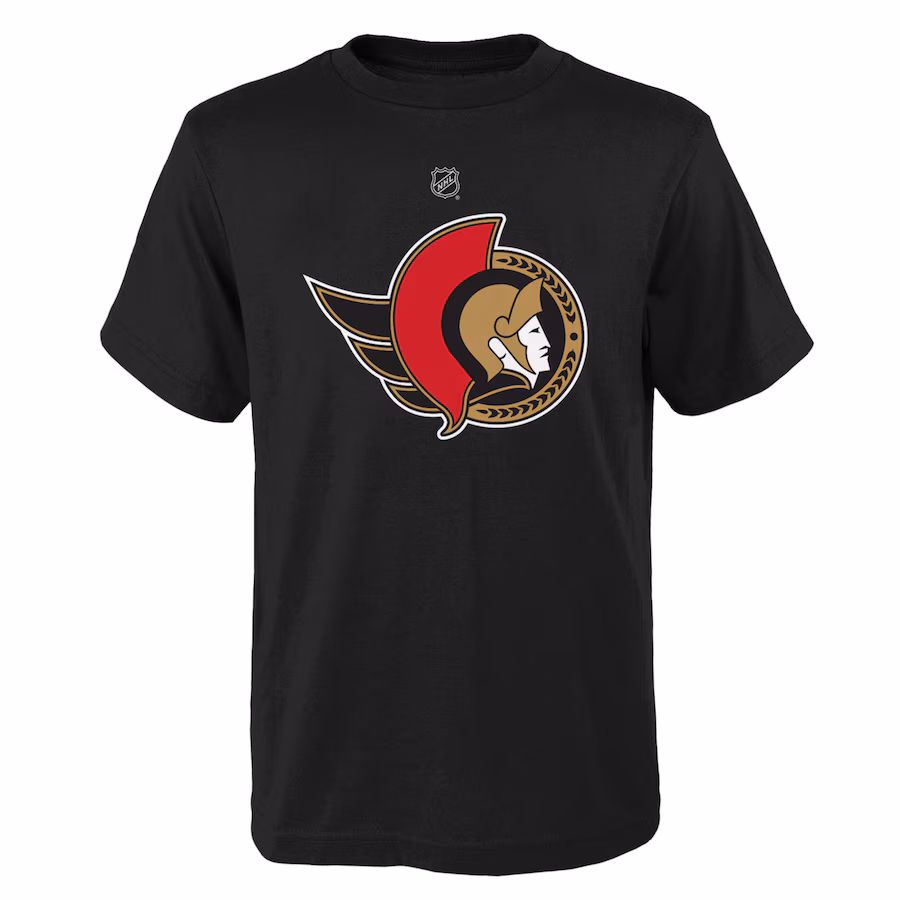 Youth Ottawa Senators Black Primary Logo T-Shirt