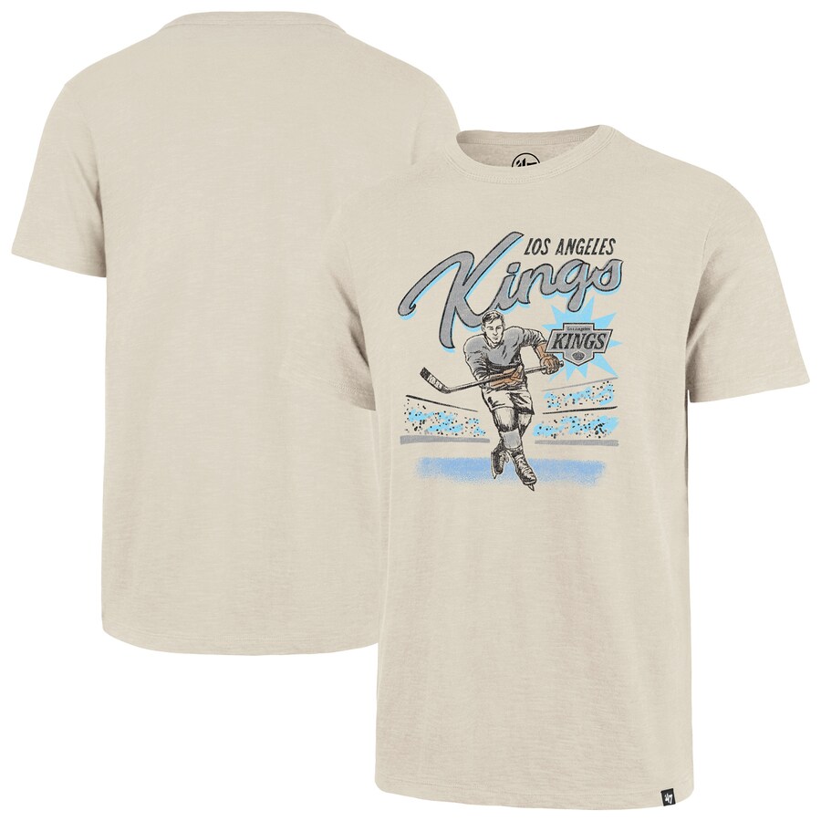 Men's Los Angeles Kings '47 Natural Hockey Player Golden Age Scrum T-Shirt