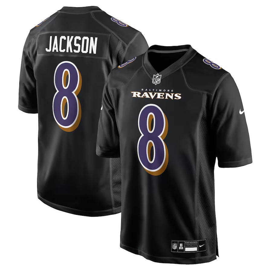 Men's Baltimore Ravens Lamar Jackson Nike Carbon Black Fashion Jersey