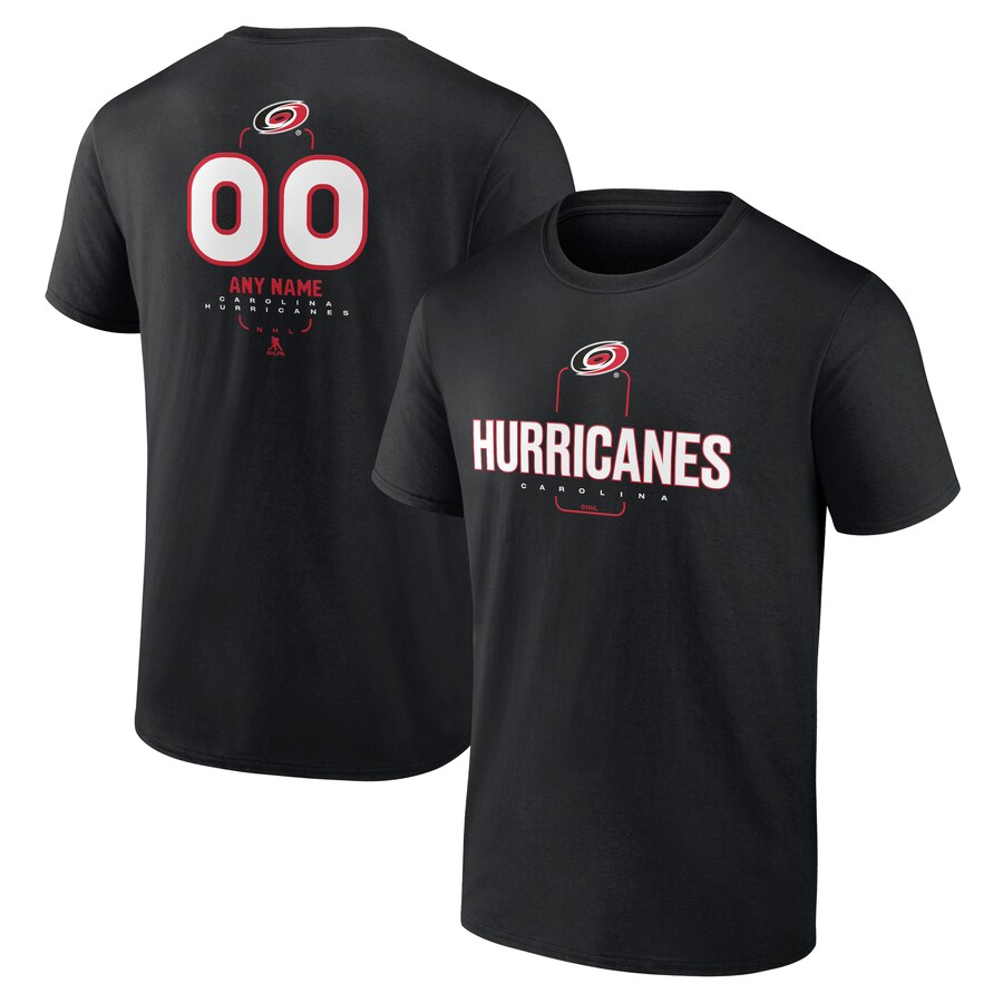 Men's Carolina Hurricanes Black Personalized Name & Number Midfielder T-Shirt