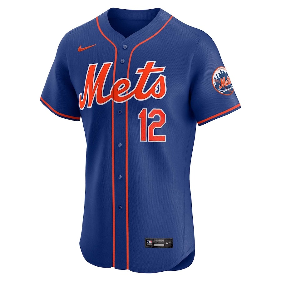 Men's New York Mets Francisco Lindor Nike Royal Alternate Elite Sponsor Patch Player Jersey