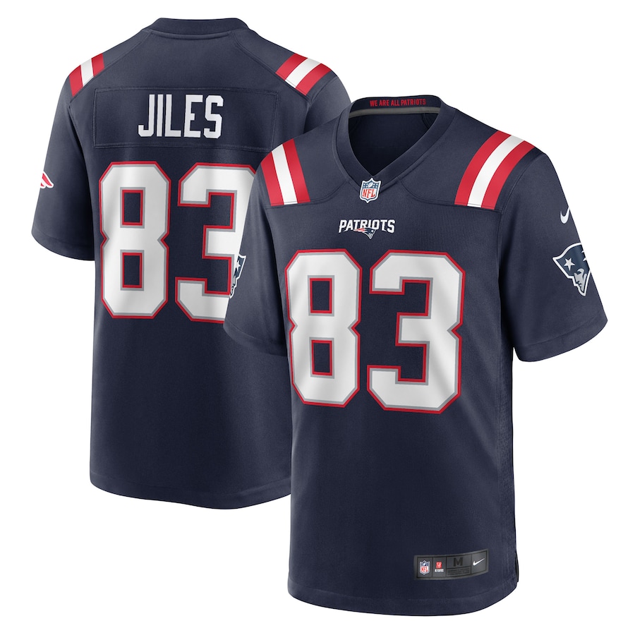 Men's New England Patriots John Jiles Nike Navy Team Game Jersey