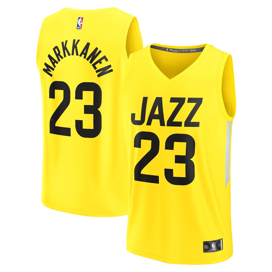 Men's Utah Jazz Lauri Markkanen Fanatics Yellow Fast Break Replica Player Jersey - Icon Edition