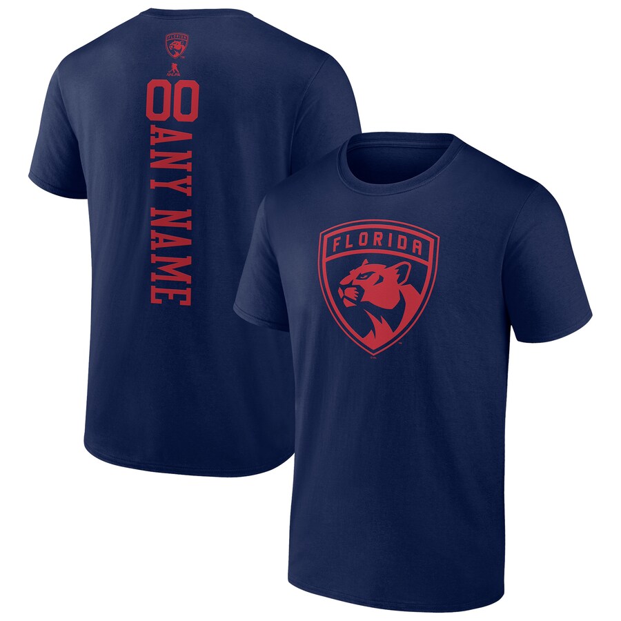 Men's Florida Panthers Navy Personalized One Color T-Shirt