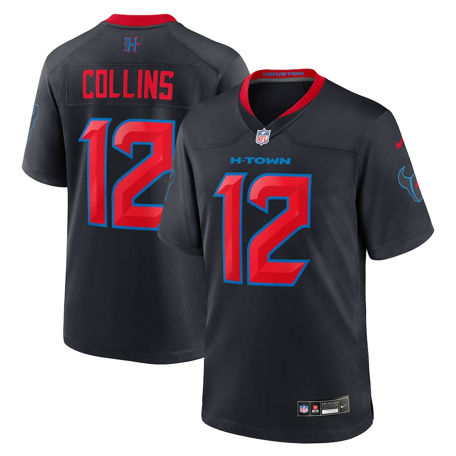 Men's Houston Texans Nico Collins Nike Navy 2nd Alternate Game Jersey