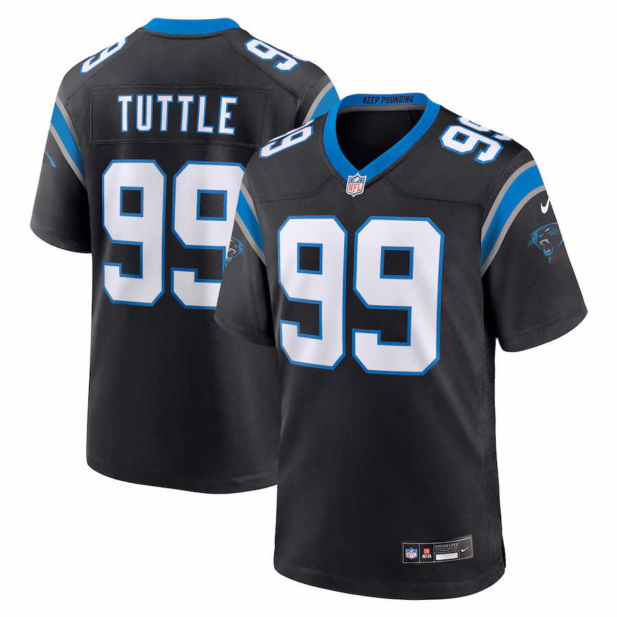 Men's Carolina Panthers Shy Tuttle Nike Black Game Player Jersey