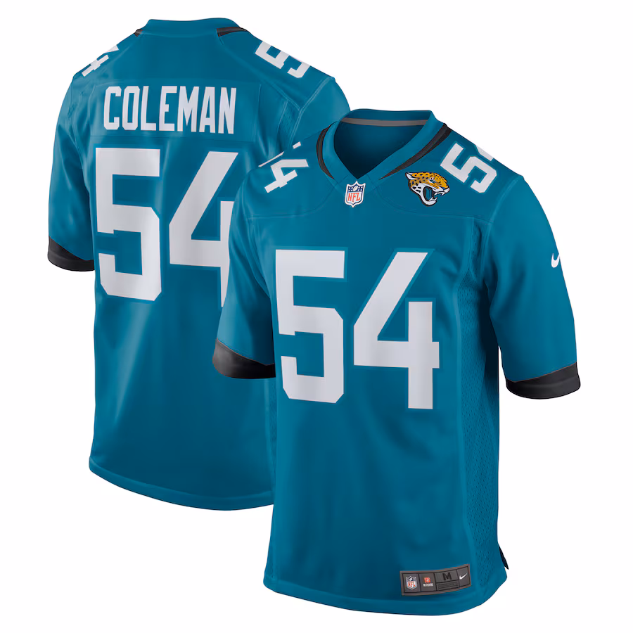 Men's Jacksonville Jaguars DJ Coleman Nike  Teal  Game Jersey