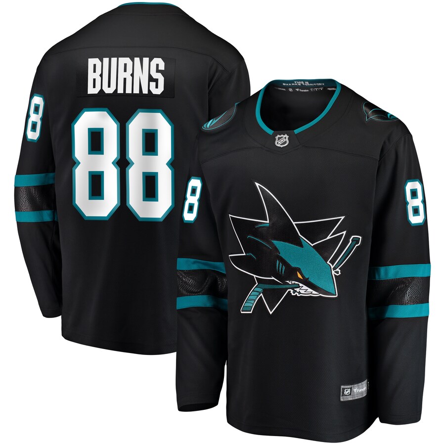 Men's San Jose Sharks Brent Burns Fanatics Branded Black Alternate Breakaway Player Jersey