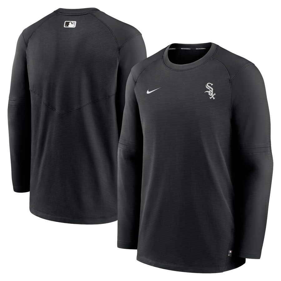 Men's Chicago White Sox Nike Black Authentic Collection Logo Performance Long Sleeve T-Shirt
