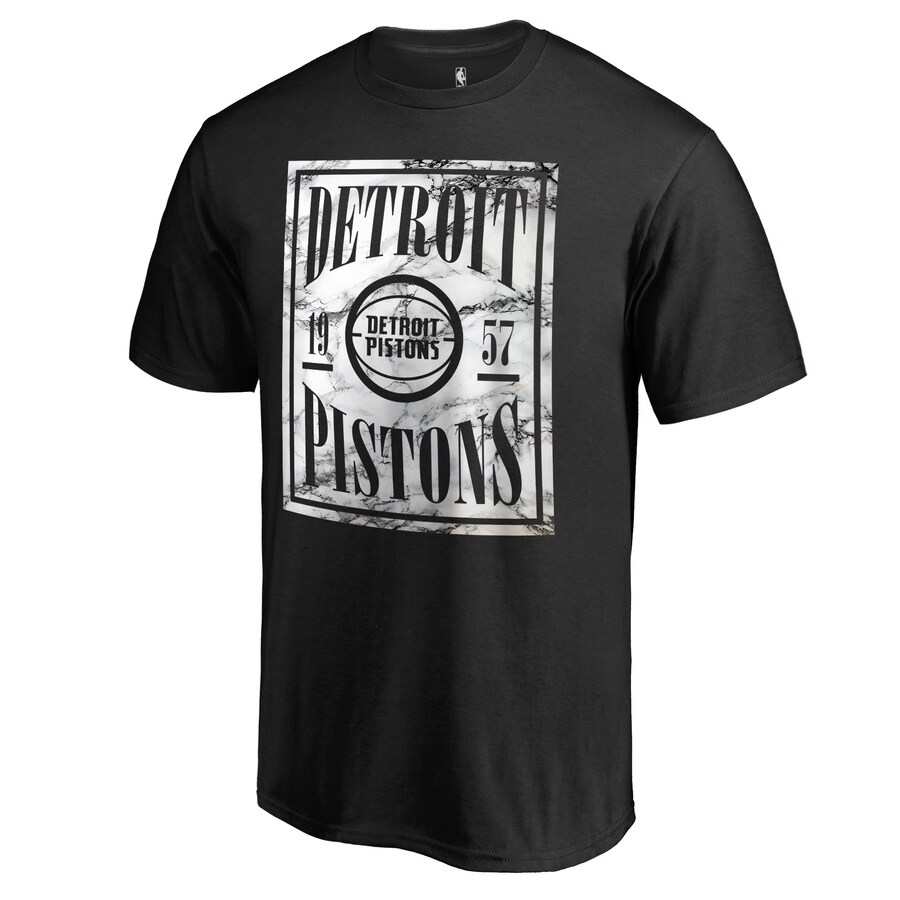 Men's Detroit Pistons Black Court Vision T-Shirt