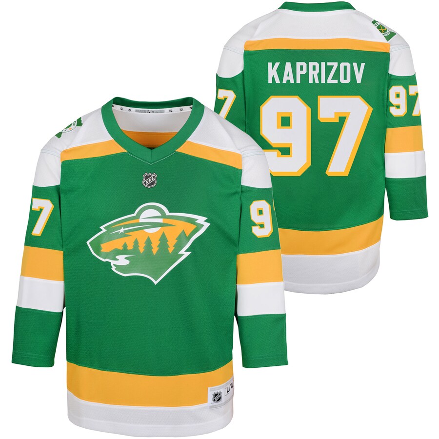 Youth Minnesota Wild Kirill Kaprizov Green 2023/24 Alternate Replica Player Jersey
