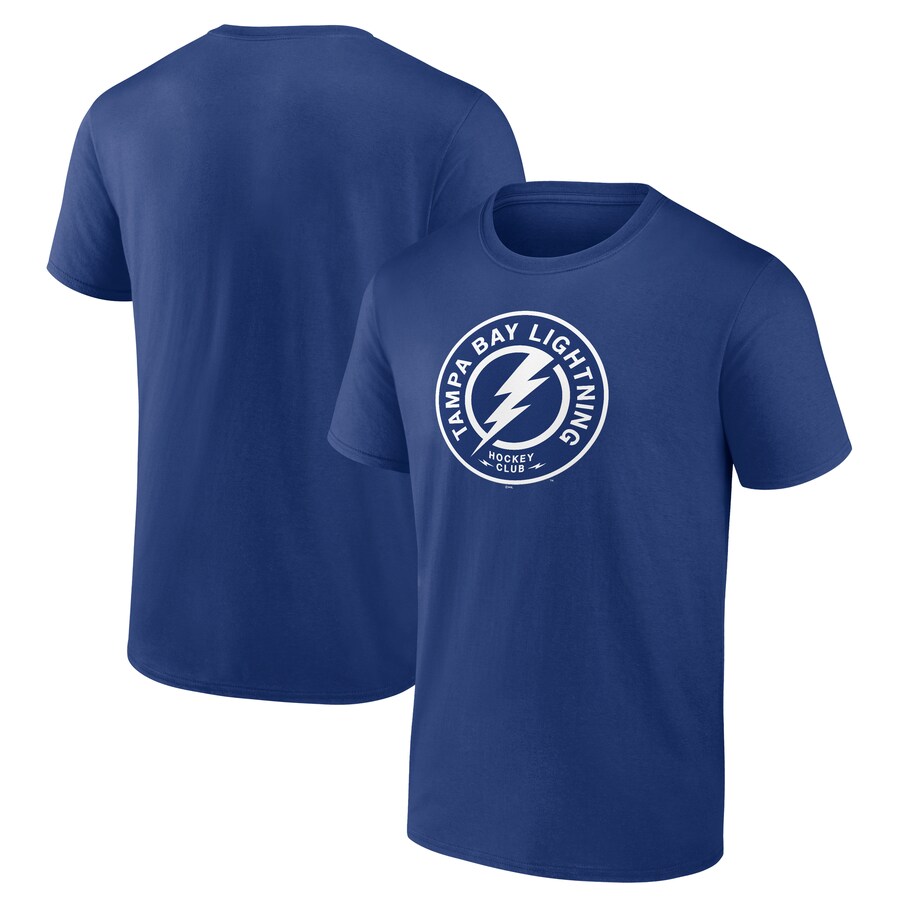 Men's Tampa Bay Lightning Blue Shoulder Patch Logo T-Shirt