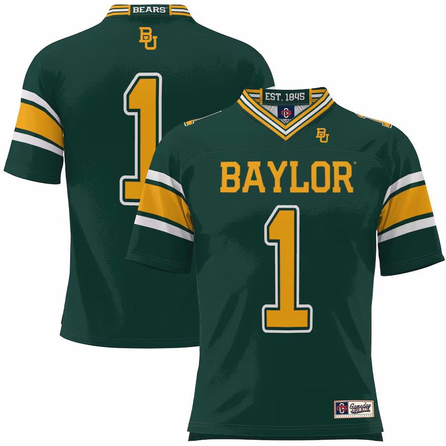 #1 Baylor Bears GameDay Greats Football Jersey - Green