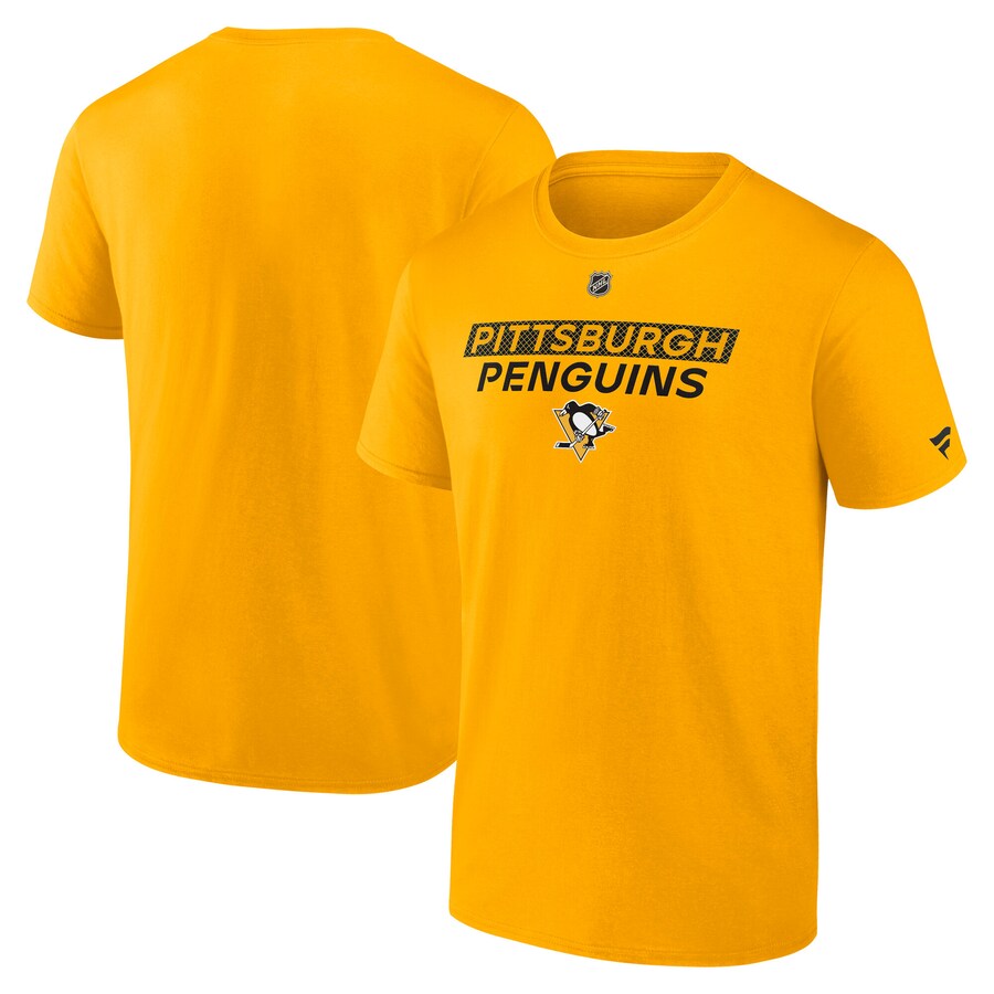 Men's Pittsburgh Penguins Fanatics Gold Authentic Pro Core Primary T-Shirt