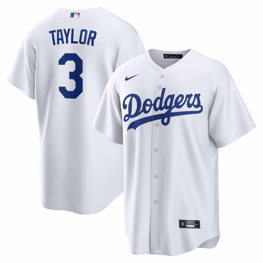 Men's Los Angeles Dodgers Chris Taylor Nike White Replica Player Jersey