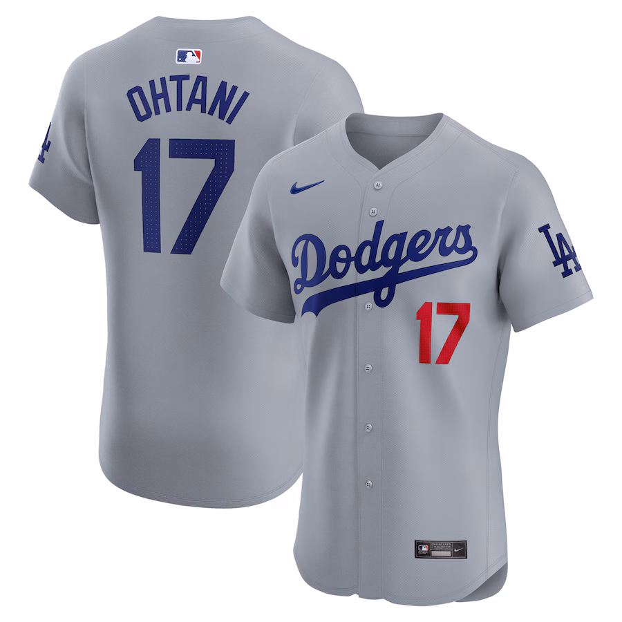 Men's Los Angeles Dodgers Shohei Ohtani Nike Gray Alternate Elite Jersey