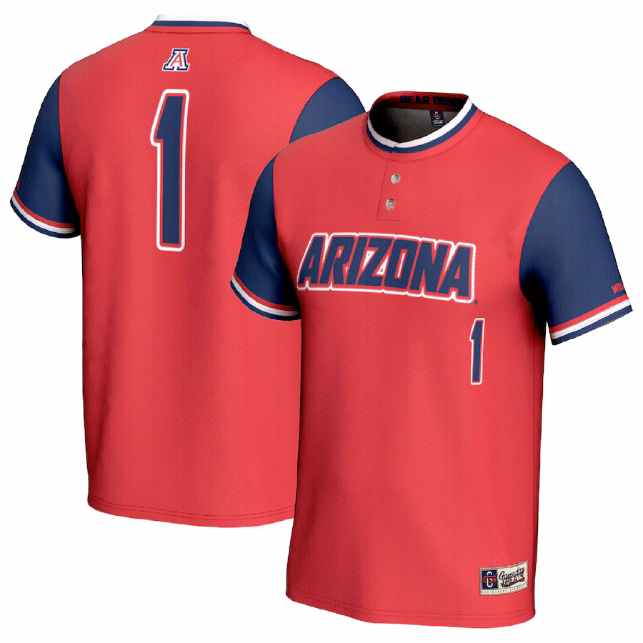 Youth GameDay Greats #1 Red/Navy Arizona Wildcats Lightweight Softball Fashion Jersey