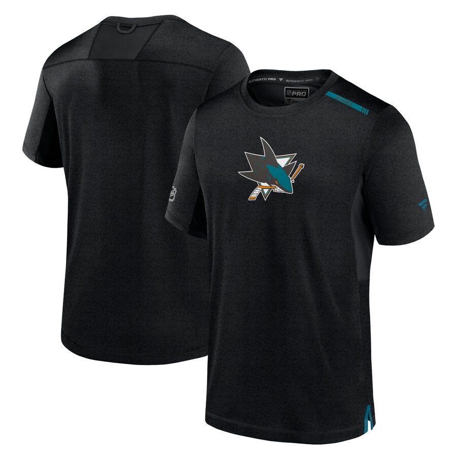Men's San Jose Sharks Fanatics Black Authentic Pro Performance T-Shirt