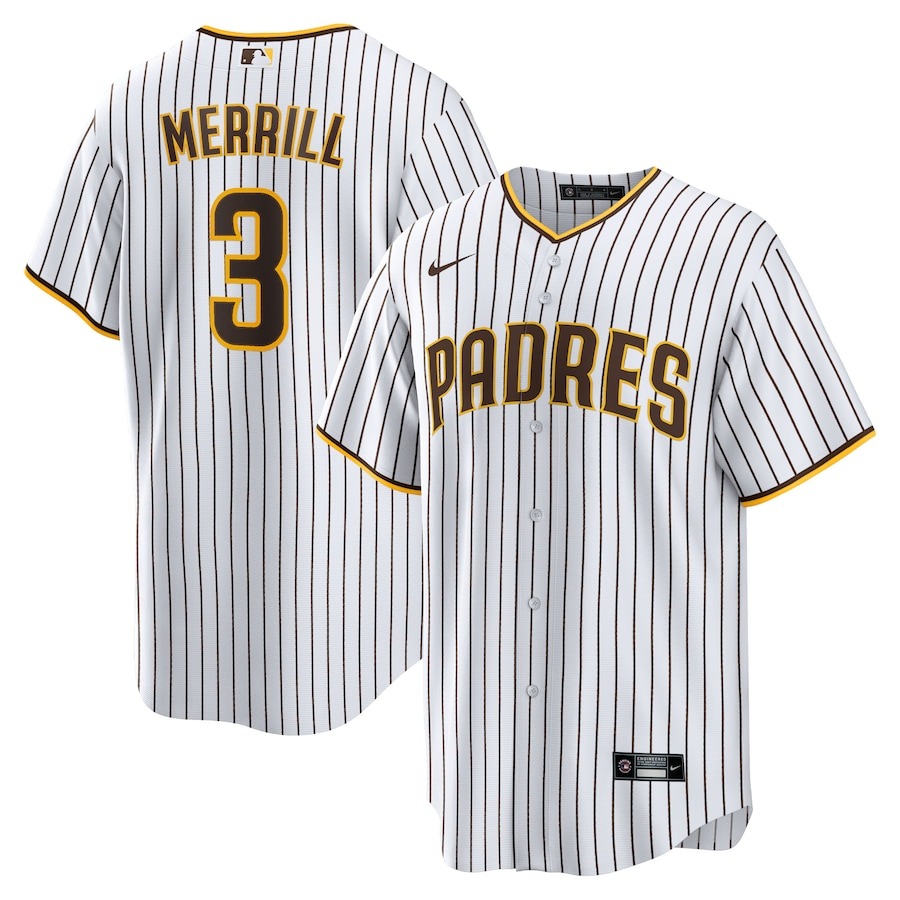 Men's San Diego Padres Jackson Merrill Nike White Home Limited Jersey