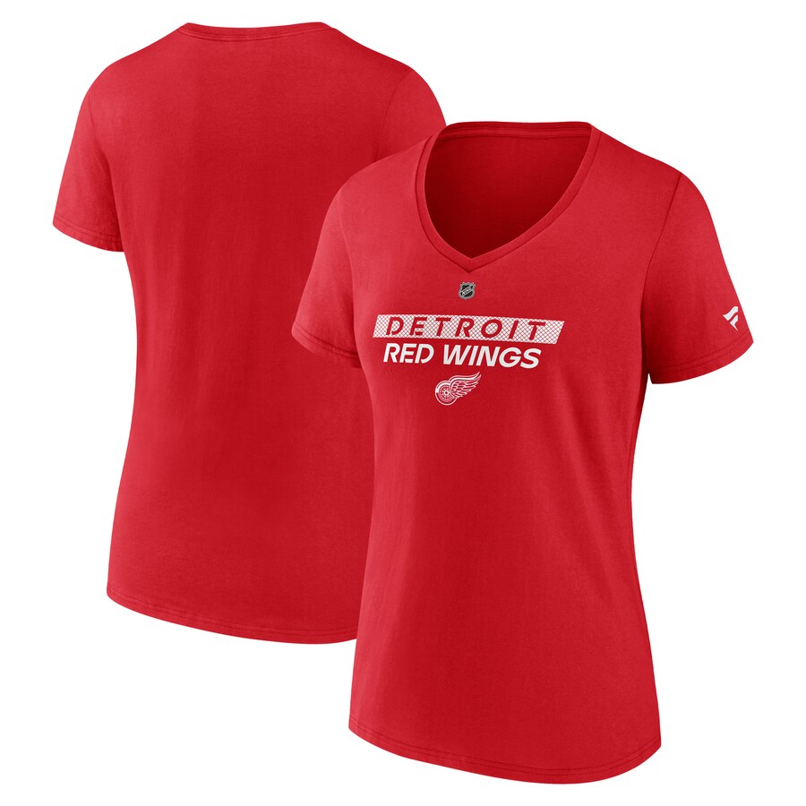 Women's Detroit Red Wings Fanatics Red Authentic Pro Core Primary V-Neck T-Shirt